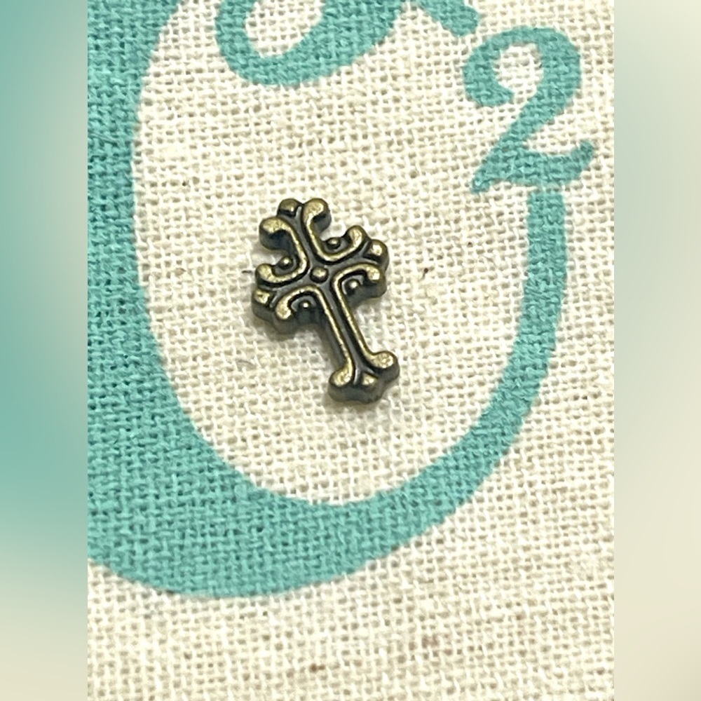 Origami Owl Living Lockets HTF Retired Bronze Ornate Cross Floating Charm